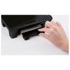 SilverCrest SKM 1000 A1 1000W elektromos grillsütő, 180°-ban nyitható mini kerámia kontaktgrill, asztali grill, 23 x 14.5 cm ILAG Ceralon kerámia bevonattal, inox - fekete kontakt grill