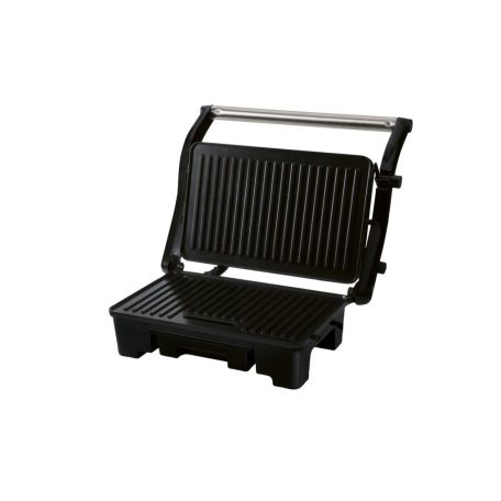 SilverCrest SKM 1000 A1 1000W elektromos grillsütő, 180°-ban nyitható mini kerámia kontaktgrill, asztali grill, 23 x 14.5 cm ILAG Ceralon kerámia bevonattal, inox - fekete kontakt grill