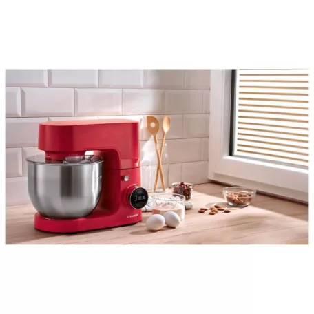 SilverCrest SKM 600 F1 piros / fekete 600W 5L planetáris mixer, konyhai robotgép, digitális időzítővel, LED kijelzővel 8 sebességfokozattal