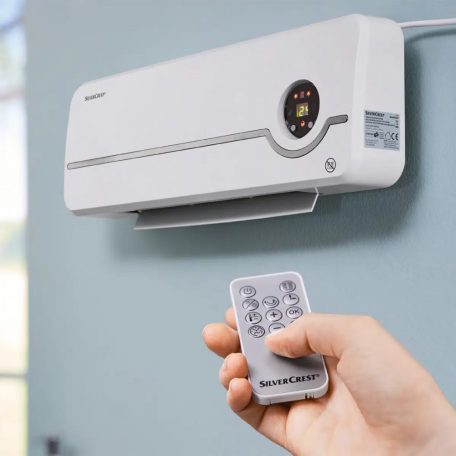 SilverCrest SKWH 2000 A2 fali fűtőventilátor 1000W / 2000W digitális PTC kerámia hősugárzó színes LED kijelzővel, távirányítóval