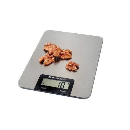 SilverCrest SKW 5 C1 / SKWG 5 A1 Digital Kitchen Scale 200 x 145 mm üveglapos / inox (nemesacél) grammra pontos digitális konyhai mérleg 5 kg méréshatárral, TARA funkcióval (több színben)