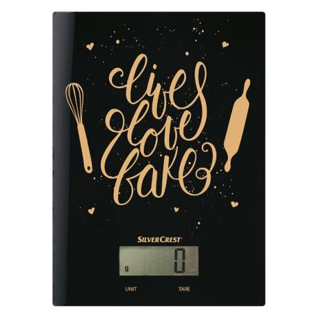 SilverCrest SKW 5 C1 / SKWG 5 A1 Digital Kitchen Scale 200 x 145 mm üveglapos / inox (nemesacél) grammra pontos digitális konyhai mérleg 5 kg méréshatárral, TARA funkcióval (több színben)
