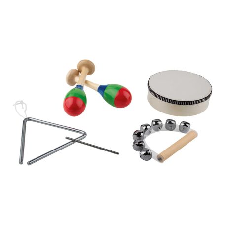 StreetLife Music 8 az 1-ben, 14 részes gyermek hangszerkészlet: xilofon, csörgő, csörgőkarika, dobrúd, csörgő tojás, rumbatök, dob, triangulum
