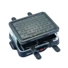 SelecLine XJ-7K122 (855388) 4 személyes 500W 20 x 28 cm szögletes elektromos mini raclette grill, raklett grillsütő, levehető bordázott tapadásmentes sütőlappal