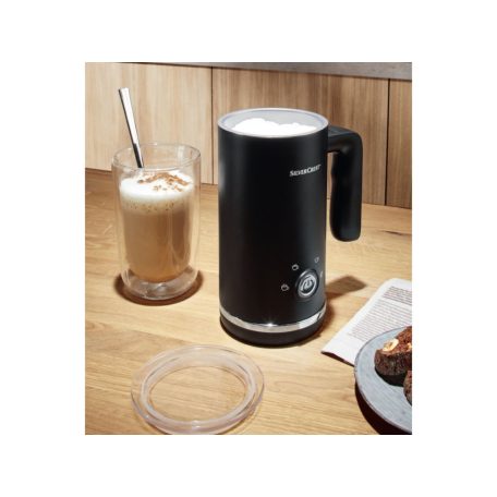 SilverCrest SMAS 500 C3 fekete elektromos tejhabosító 500W tejforraló 5-féle tejhab üzemmóddal (300 ml melegítés, 150 ml habosítás) 