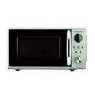 SilverCrest SMWC 700 D1 Retro Design 17L 700W digitális mikrohullámú sütő, forgótányéros mikró, mikrósütő 8 automata programmal, pisztáciazöld színben