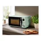 SilverCrest SMWC 700 D1 Retro Design 17L 700W digitális mikrohullámú sütő, forgótányéros mikró, mikrósütő 8 automata programmal, pisztáciazöld színben