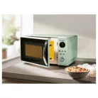 SilverCrest SMWC 700 D1 Retro Design 17L 700W digitális mikrohullámú sütő, forgótányéros mikró, mikrósütő 8 automata programmal, pisztáciazöld színben