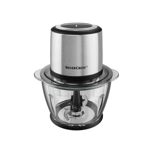  SilverCrest SMZE 500 C2 inox nemesacél 500W 1,2L üveg tálas konyhai aprító, jégdaráló funkcióval 
