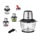 SilverCrest SMZE 500 C2 inox nemesacél 500W 1,2L üveg tálas konyhai aprító, jégdaráló funkcióval 