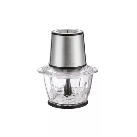 SilverCrest SMZE 500 C2 / E1 inox nemesacél 500W 1,2L üveg tálas konyhai aprító, jégdaráló funkcióval 