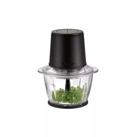 SilverCrest SMZE 500 C2 / E1 inox nemesacél 500W 1,2L üveg tálas konyhai aprító, jégdaráló funkcióval 