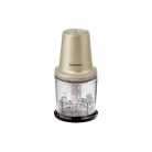 SilverCrest SMZ 260 L5 Mini Chopper 260W 300 ml konyhai aprító jégdaráló funkcióval, habverő betéttel és nemesacél pengékkel, fekete / pezsgő színben (484649)