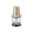 SilverCrest SMZ 260 L5 Mini Chopper 260W 300 ml konyhai aprító jégdaráló funkcióval, habverő betéttel és nemesacél pengékkel, fekete / pezsgő színben (484649)