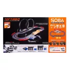SOBA Slot Racing Top Turbo 5.6 m elektromos (elemes) versenypálya szett, autópálya 2 db távirányítható autóval, dupla halálkanyarral
