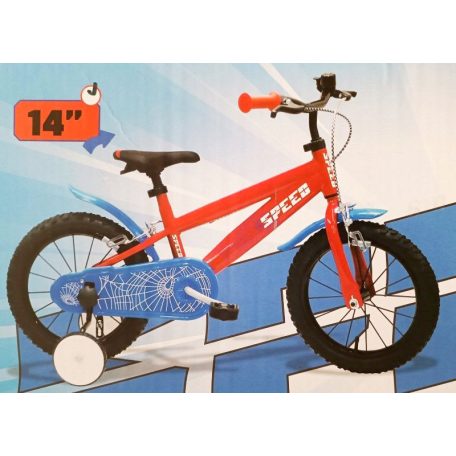 Denver Bikes Spiderman / Bottari Speed Pókember 77390 MTB fiú 14" kerékpár, bicikli levehető támasztó kerekekkel 81 x 18 x 50 cm, piros - kék