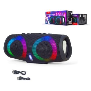   Gembird Charge 5 RMS 10W Bluetooth Stereo hangszóró Multi-Color LED világítással, TF MicroSD kártyaolvasóval, USB porttal (SPK-BT-LED-02)