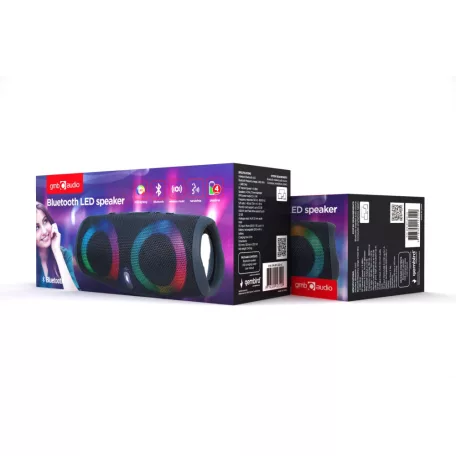 Gembird Charge 5 RMS 10W Bluetooth Stereo hangszóró Multi-Color LED világítással, TF MicroSD kártyaolvasóval, USB porttal (SPK-BT-LED-02)