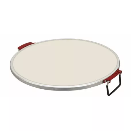 Coca-Cola® SPM-900CC piros 1400W 30 cm elektromos pizzasütő, pizzakemence hőmérúvel, 305 x 10 mm pizzakővel, fém pizzalapáttal