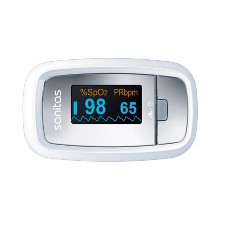 Sanitas SPO 25 Pulse Oximeter, ujjra csíptethető pulzoximéter LCD kijelzővel Artériás oxigénszaturáció (SpO₂) és pulzusszám mérésére, fehér (861.27)
