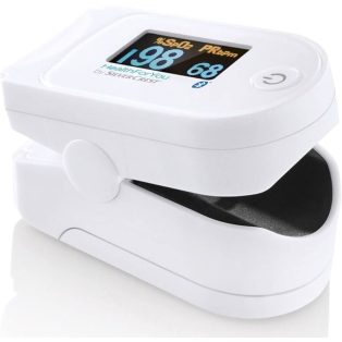   Beurer / SilverCrest Personal Care SPO 55 Pulse Oximeter, Bluetooth pulzoximéter LCD kijelzővel, HealthForYou alkalmazás kapcsolattal,  Artériás oxigénszaturáció (SpO₂) és pulzusszám mérésére, fehér (454.82)