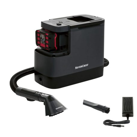 SilverCrest SPRA 20 A1 / A2 20V 4Ah akkus X20V akkumulátoros szőnyeg- és kárpittisztító, 200W 1.7L szőnyegtisztító, takarítógép, 20V 4Ah akkuval és töltővel