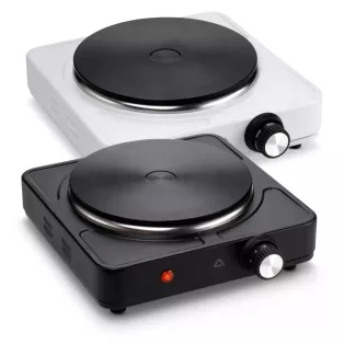   Ambiano SP-151A  szimpla elektromos főzőlap, 1500W fém platnis egylapos rezsó fekete / fehér, 185 mm