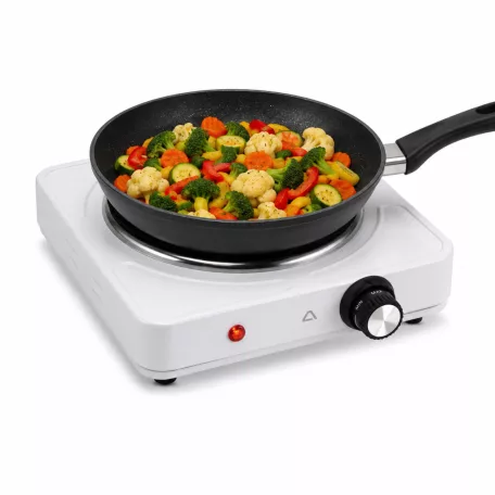 Ambiano SP-151A  szimpla elektromos főzőlap, 1500W fém platnis egylapos rezsó fekete / fehér, 185 mm