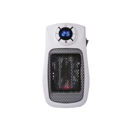Tronic TSH 600 B2 / SilverCrest SSH 600 B2 Handy Heater Fehér PTC 600W elektromos bedugható, fali konnektoros mini kerámia hősugárzó, fűtőventilátor LED kijelzővel, 24 órás időzítővel (Ceramic Plug Heater)