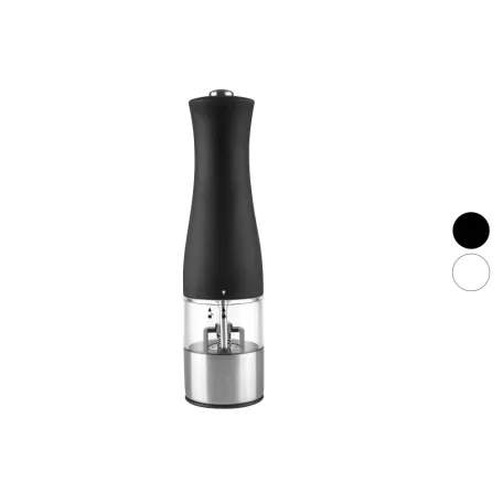 SilverCrest SMIE / SSMIE 6 A1 DUO fehér + fekete borsörlő szett, 2 darabos elektromos (elemes) só- és borsörlő, fűszer- és borsdaráló készlet