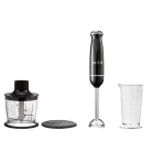 SilverCrest SSMSR 600 A1 RETRO 1973 inox - piros / bézs / fekete, nemesacél 600W botmixer szett, rúdmixer készlet 500 ml aprítóval, 700 ml keverőpohárral (2 in 1)