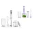 SilverCrest SSMS 600 E6 inox, nemesacél 600W botmixer szett, rúdmixer készlet 500 ml aprítóval, 700 ml keverőpohárral és habverővel, fehér / lila (3 in 1)