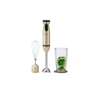 SilverCrest SSMS 600 E5 inox, nemesacél 600W botmixer szett, rúdmixer készlet 700 ml keverőpohárral és habverővel, fekete / arany színben