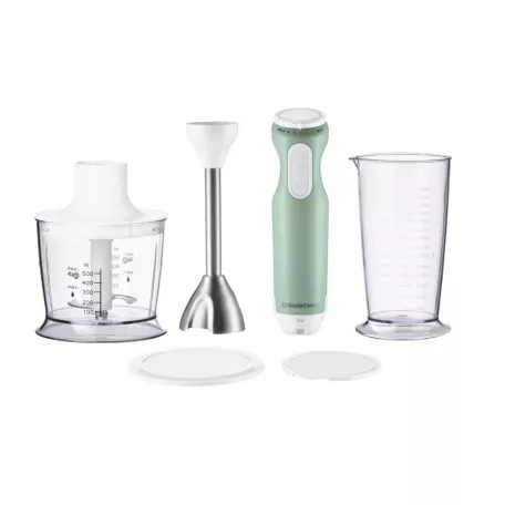 SilverCrest SSMS 600 G1 inox - zöld, nemesacél 600W botmixer szett, rúdmixer készlet 500 ml aprítóval, 700 ml keverőpohárral (2 in 1)