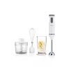   SilverCrest SSMS 600 E6 inox, nemesacél 600W botmixer szett, rúdmixer készlet 500 ml aprítóval, 700 ml keverőpohárral és habverővel, fehér / lila (3 in 1)