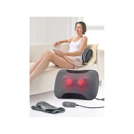 SilverCrest SSNR 12 B3 DM elektromos Shiatsu masszírozó párna, 12W hőterápiás derékmasszírozó, görgős hátmasszírozó, infravörös fűtéssel