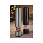 SilverCrest SSPM 6 A2 DUO inox + fekete borsörlő szett, 2 darabos elektromos (elemes) só- és borsörlő, fűszer- és borsdaráló készlet