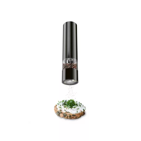 SilverCrest SSPM 6 A2 DUO inox + fekete borsörlő szett, 2 darabos elektromos (elemes) só- és borsörlő, fűszer- és borsdaráló készlet