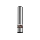 SilverCrest SSPM 6 A2 DUO inox + fekete borsörlő szett, 2 darabos elektromos (elemes) só- és borsörlő, fűszer- és borsdaráló készlet