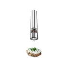 SilverCrest SSPM 6 A2 DUO inox + fekete borsörlő szett, 2 darabos elektromos (elemes) só- és borsörlő, fűszer- és borsdaráló készlet