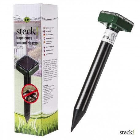 Steck SSV-3 DUO napelemes szolár vakondriasztó karó szett, solar vakondriasztó csomag 2 x 650 = 1300 m2 hatótávolsággal