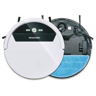   SilverCrest SSWR A1 Vacuum MOP 20W 14.4V 2200 mAh programozható automata robotporszívó felmosó (feltörlő) funkcióval, távirányítóval és dokkolóval