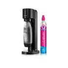 SodaStream GAIA Black fekete szódagép, házi szódakészítő 1 db CO2 palackkal és 1 literes palackkal