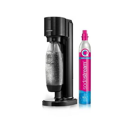 SodaStream GAIA Black fekete szódagép, házi szódakészítő 1 db CO2 palackkal és 1 literes palackkal