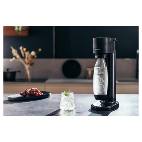 SodaStream GAIA Black fekete szódagép, házi szódakészítő 1 db CO2 palackkal és 1 literes palackkal