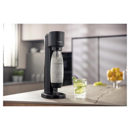 SodaStream GAIA Black fekete szódagép, házi szódakészítő 1 db CO2 palackkal és 1 literes palackkal