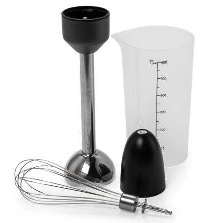 Ambiano STB-22 inox 600W nemesacél botmixer szett, rúdmixer készlet keverőpohárral, aprítóval és habverővel