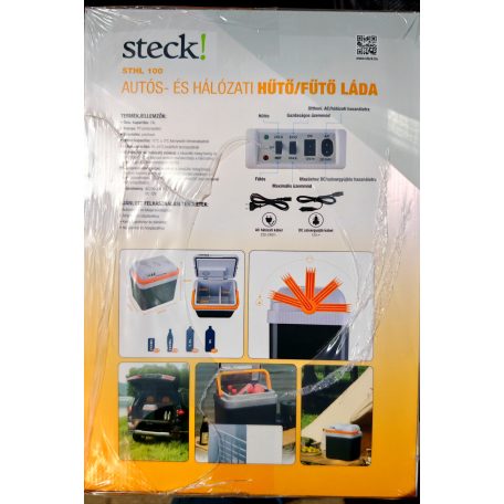 Steck STHL 100 ECO 24L CoolBox 12V autós / 230V hálózati 24 literes hűtő - fűtő elektromos (termoelektromos) hűtőtáska ECO üzemmóddal 