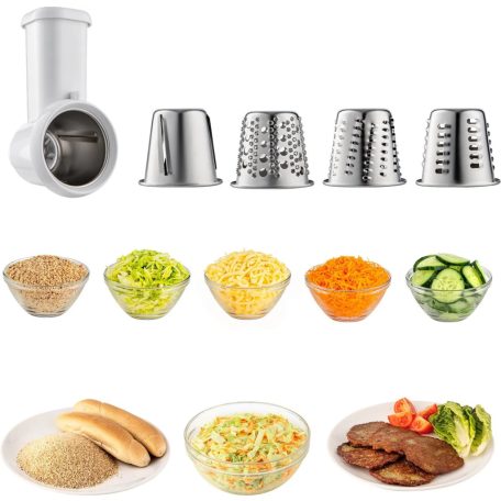 Sencor STM 7900 Paul szálcsiszolt alumínium burkolatú 1500W 6L prémium konyhai robotgép, dagasztógép fém fogaskerekekkel, turmixal, húsdarálóval és reszelővel