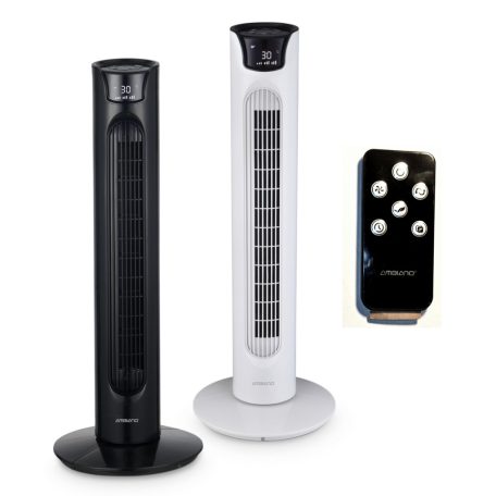 Ambiano FAN23 40W 76cm digitális toronyventilátor, oszlopventilátor időzítővel, LED kijelzővel, távirányítóval, 3 sebességfokozattal, Természetes / Szél / ECO és alvás üzemmóddal